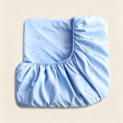 NOOKI waterproof fitted sheet — Light Blue